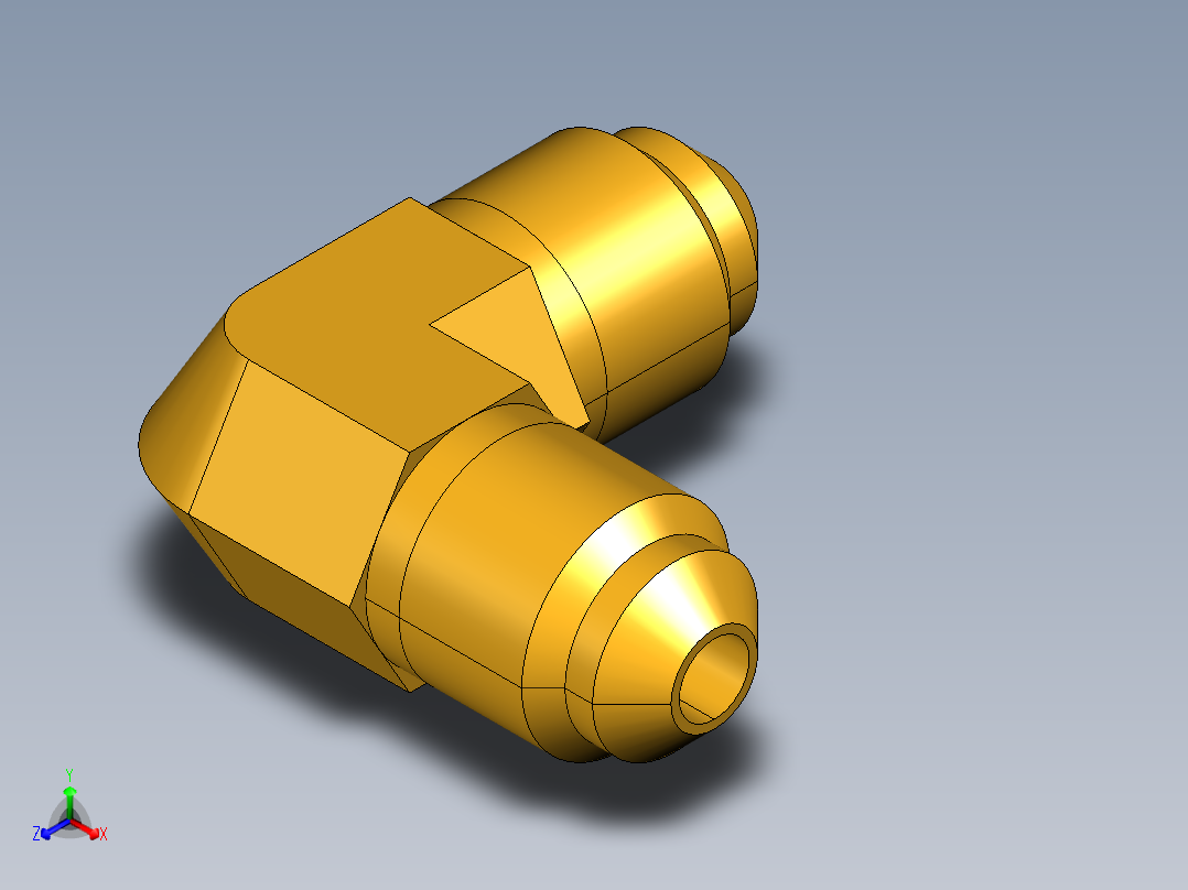 扩口式工业通用硬管接头Union Elbow 155F-3正等轴测图