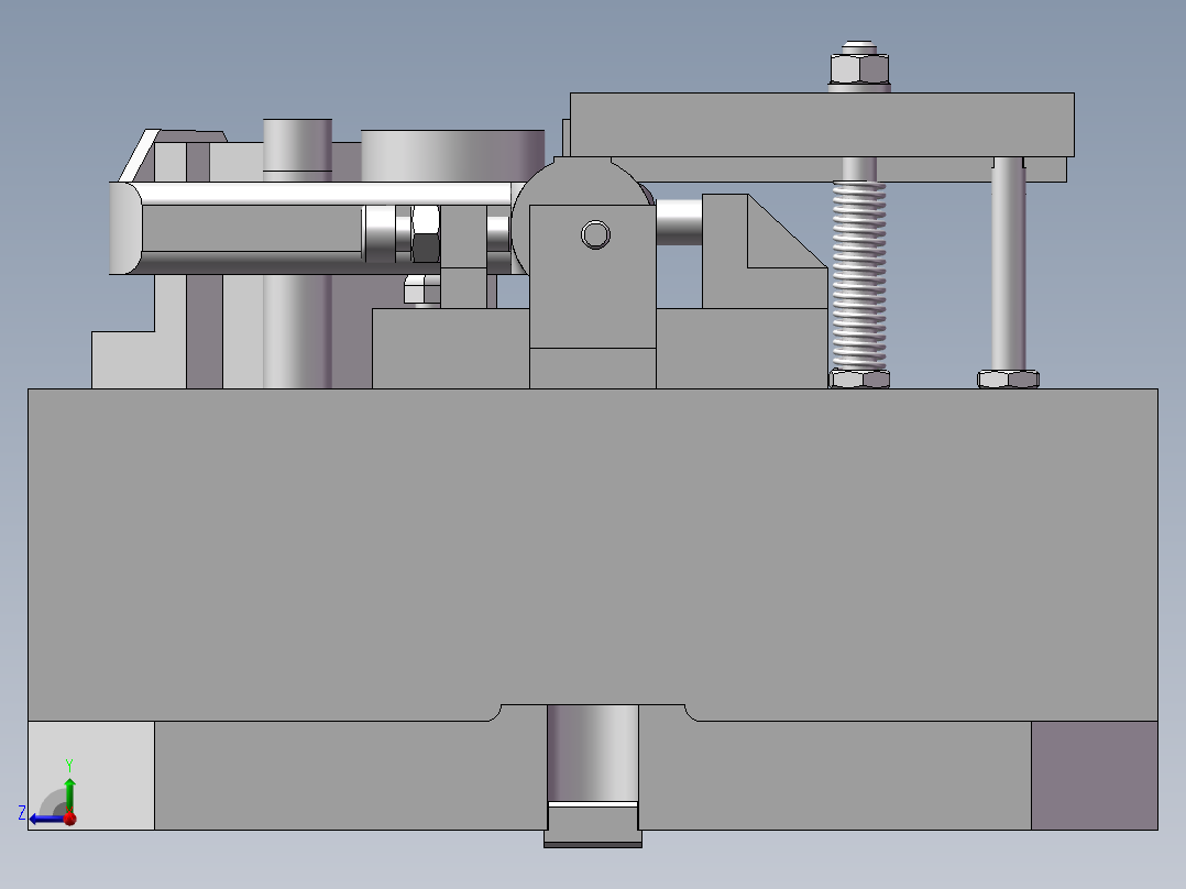 C1318自动车床手柄零件铣32上端面夹具含三维SW+CAD图纸右视图