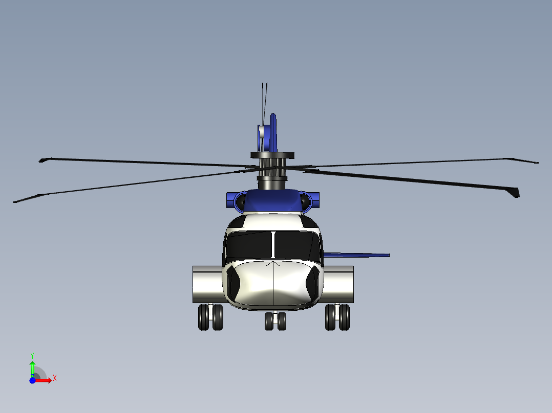 SirKosky S-92 直升机---格式为：STP前视图