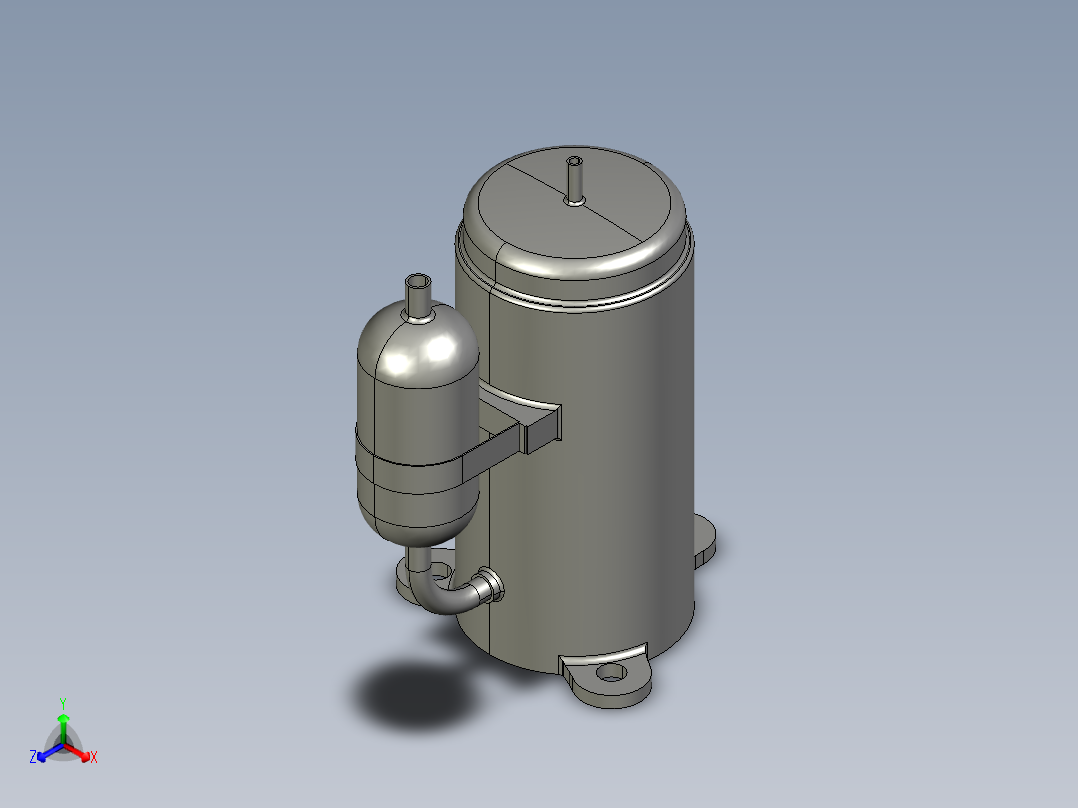 LG 旋转式压缩机--stp正等轴测图