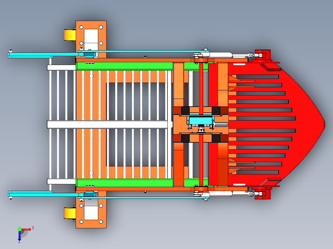 新式小型马铃薯挖掘机俯视图