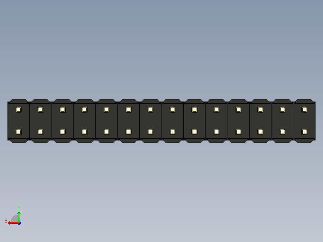 彩色公头100mil（2.54mm）系列-DS1021_black_2x14p_100mil_Type43_rev1.0后视图