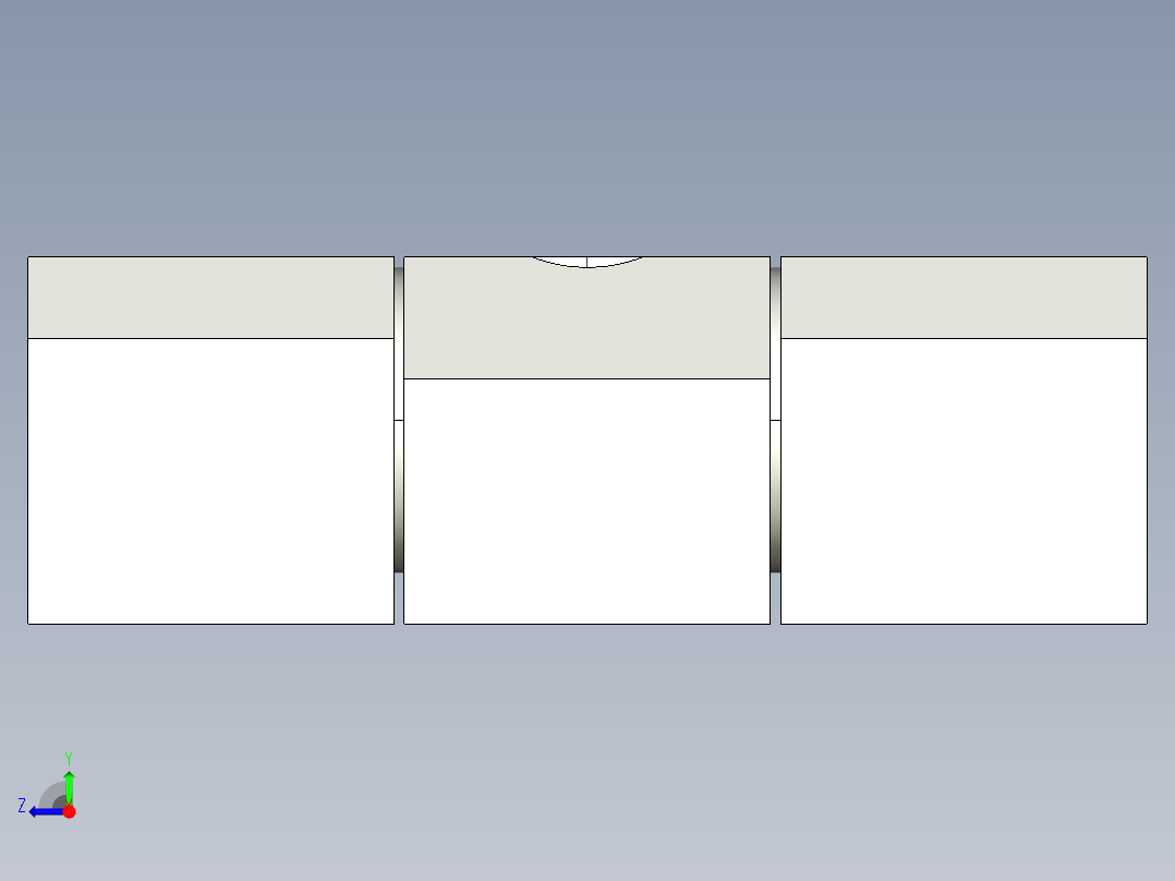 方型鉸鏈SQH(B)-3D多系列多零件图纸模型右视图