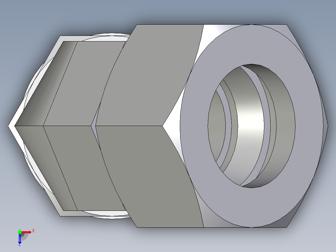 卡套式工业通用硬管接头EO_Adjustable_locknut_45_deg_elbow_VEE22ZLM27X2ORCF俯视图