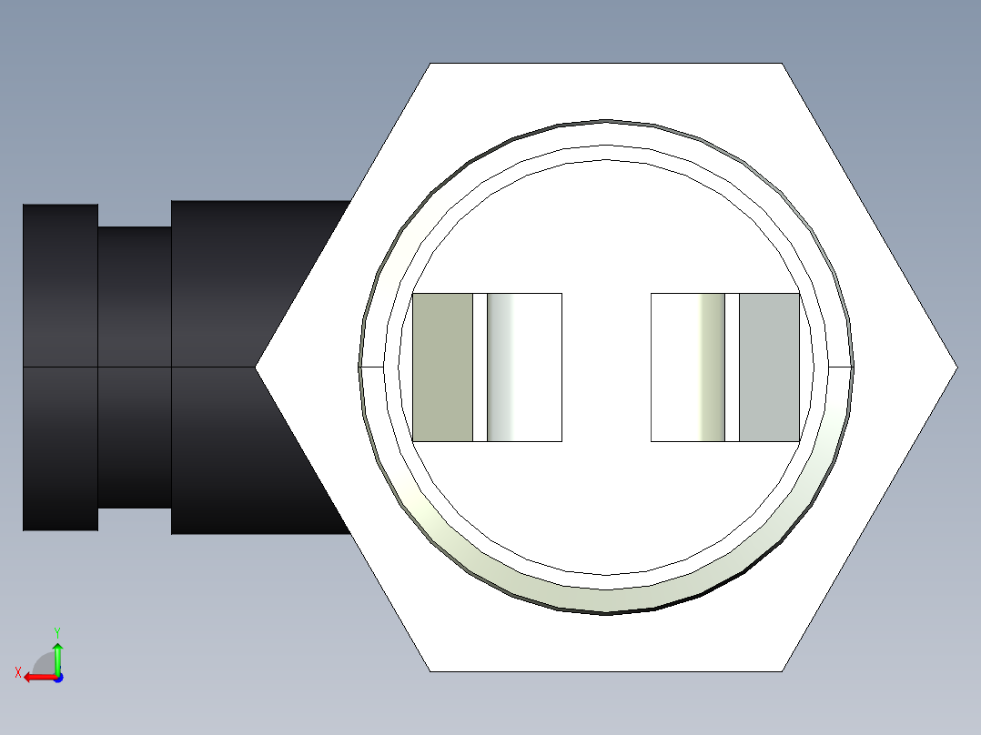 超声波设备H-69mm-2.72in-SS-OUTPUT-3-wire-PNP-NPN-DIN-CONNECTOR-NPT-THREAD后视图