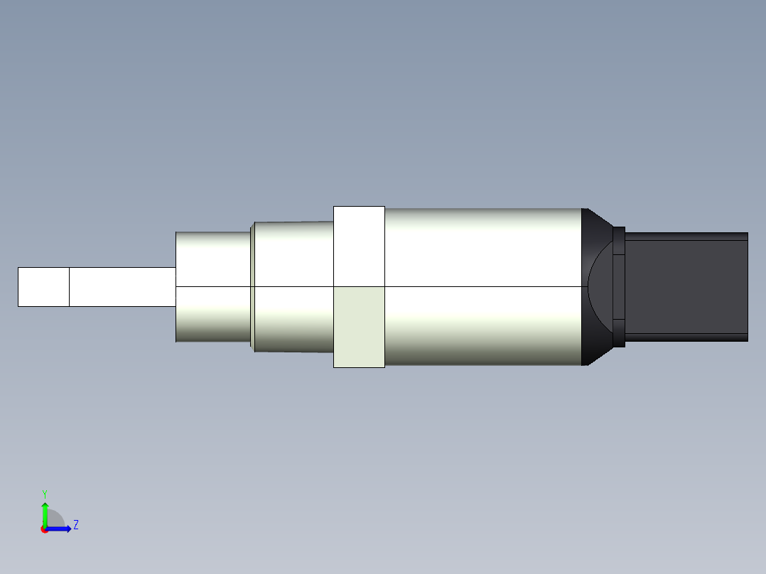 超声波设备H-69mm-2.72in-SS-OUTPUT-3-wire-PNP-NPN-DIN-CONNECTOR-NPT-THREAD左视图