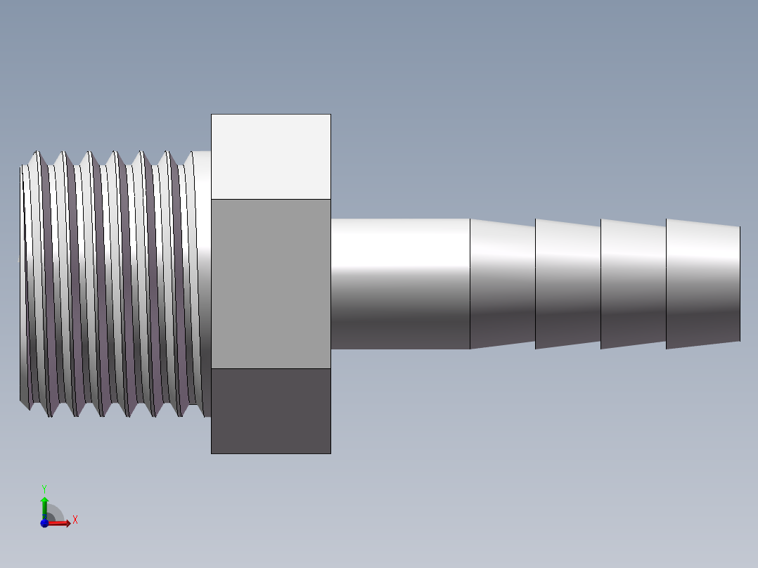 水管接头-有边 [DN10X8]前视图