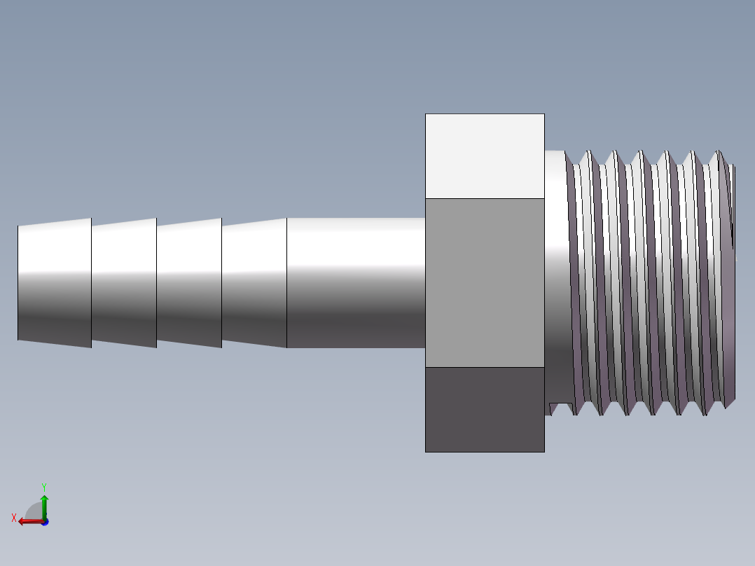 水管接头-有边 [DN10X8]后视图