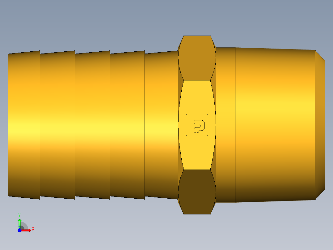 倒齿式工业管接头Hose Barb to Male Pipe 125HBL-16-12前视图