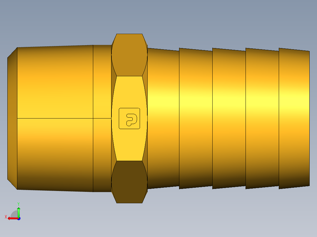 倒齿式工业管接头Hose Barb to Male Pipe 125HBL-16-12后视图