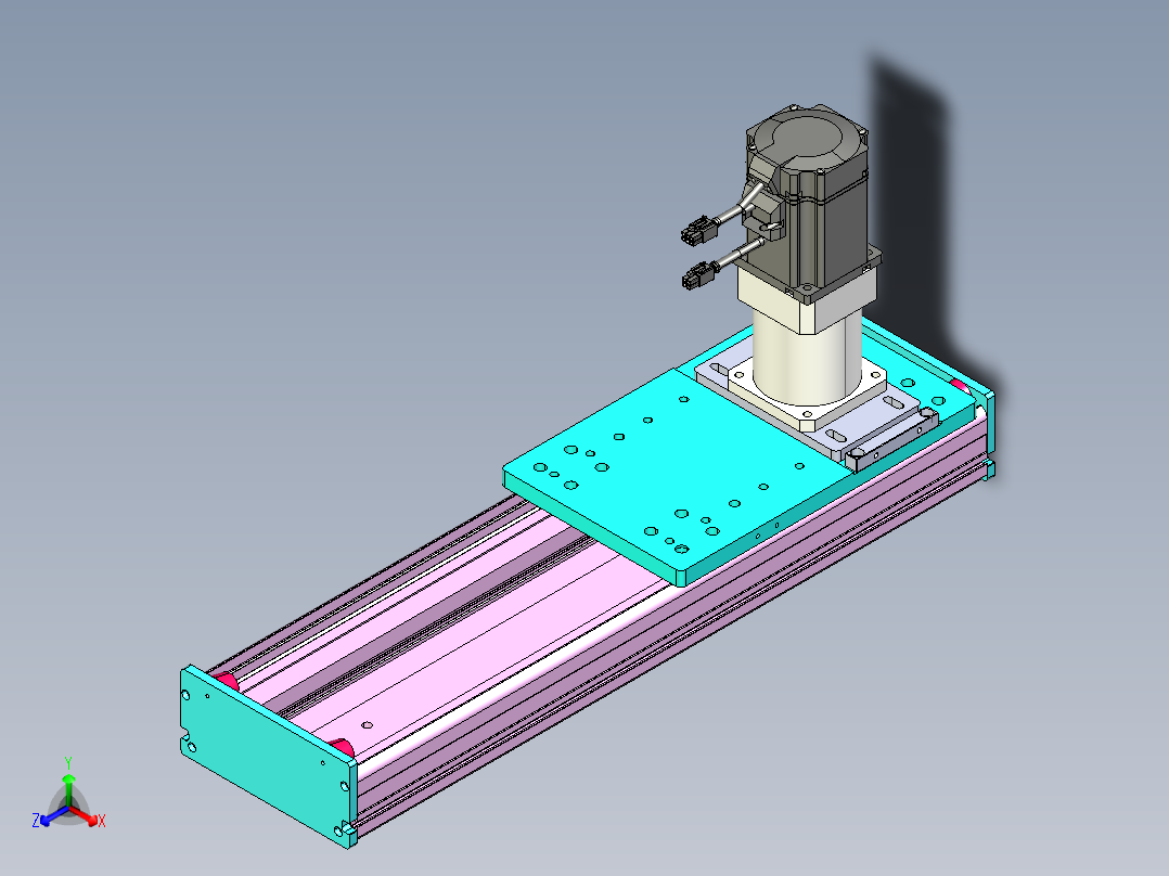 东锦齿条传动DH175G-L167-S300-BU-减速机+750W.STEP正等轴测图