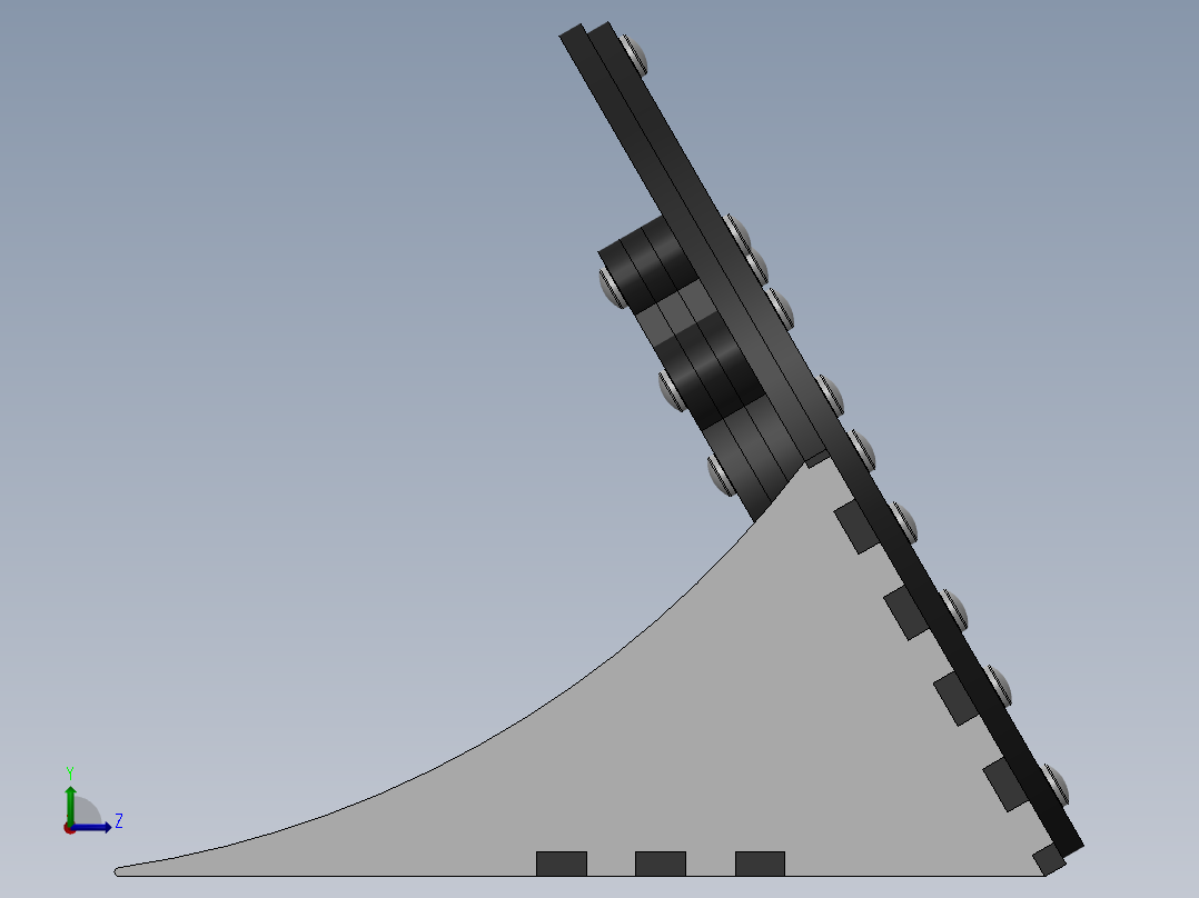 激光切割Iris Clock 虹膜时钟-CAD格式-SolidWorks-step格式左视图