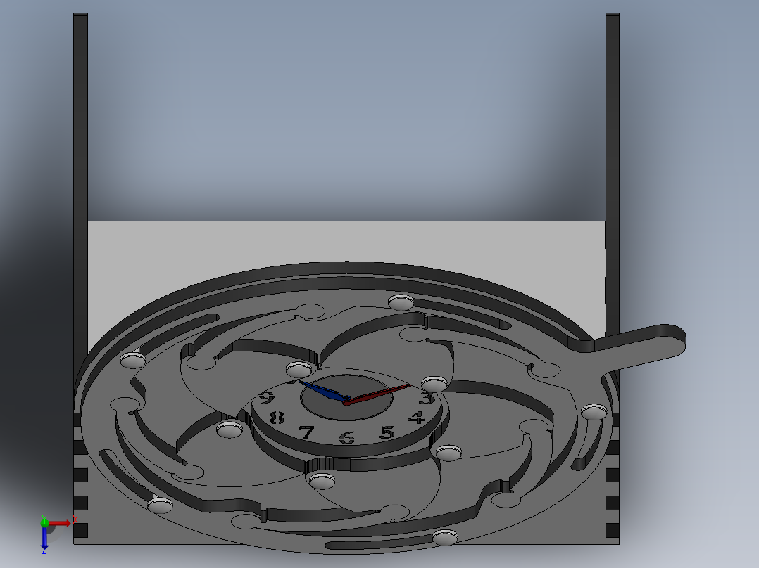 激光切割Iris Clock 虹膜时钟-CAD格式-SolidWorks-step格式俯视图