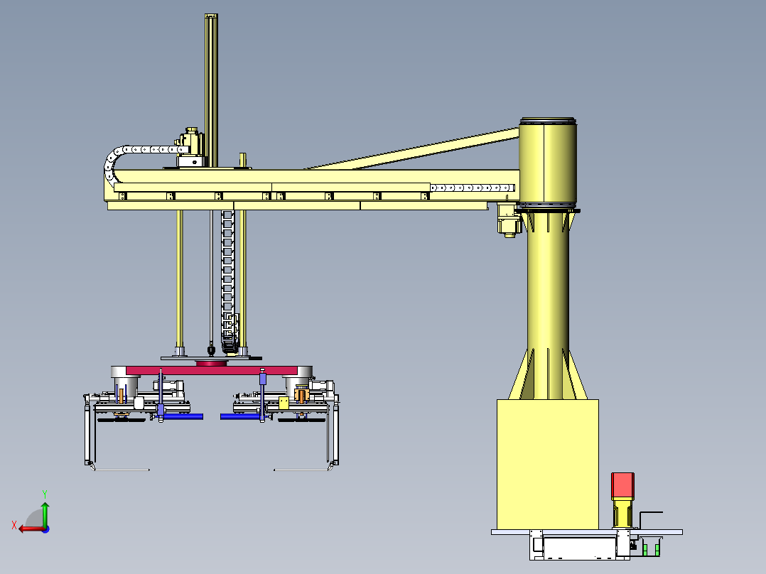 大型木箱的助力搬运机械手后视图