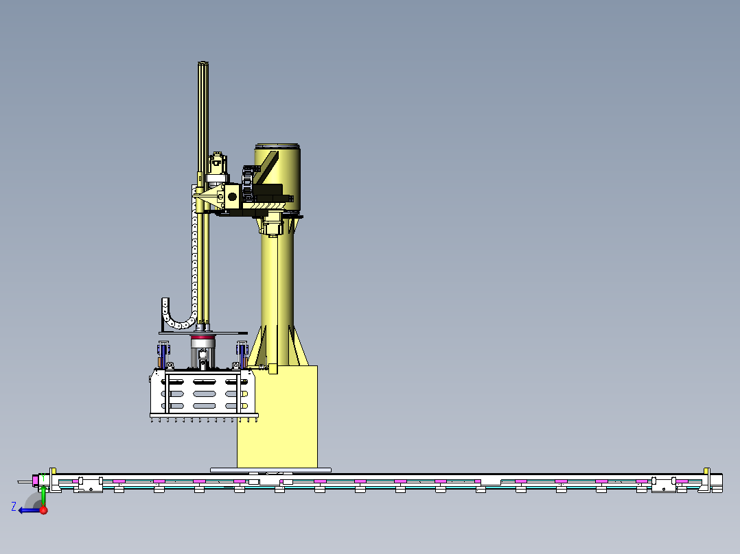 大型木箱的助力搬运机械手右视图