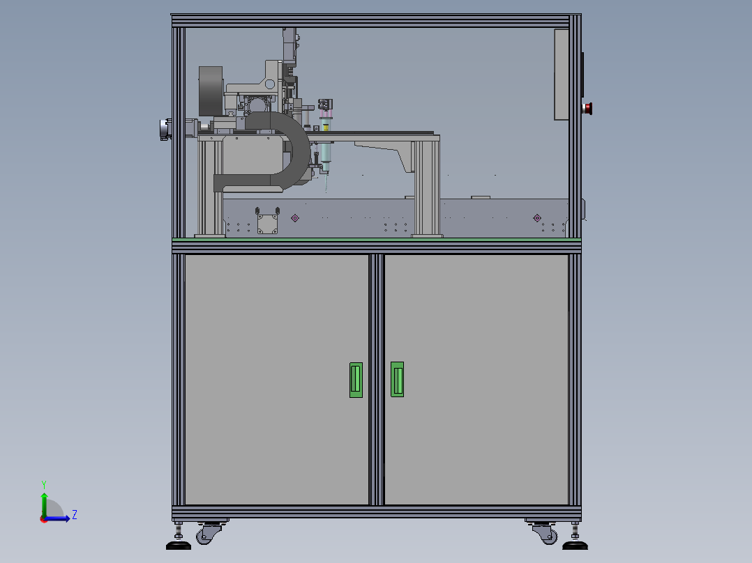 在线PCBA三轴点胶机sw18可编辑左视图
