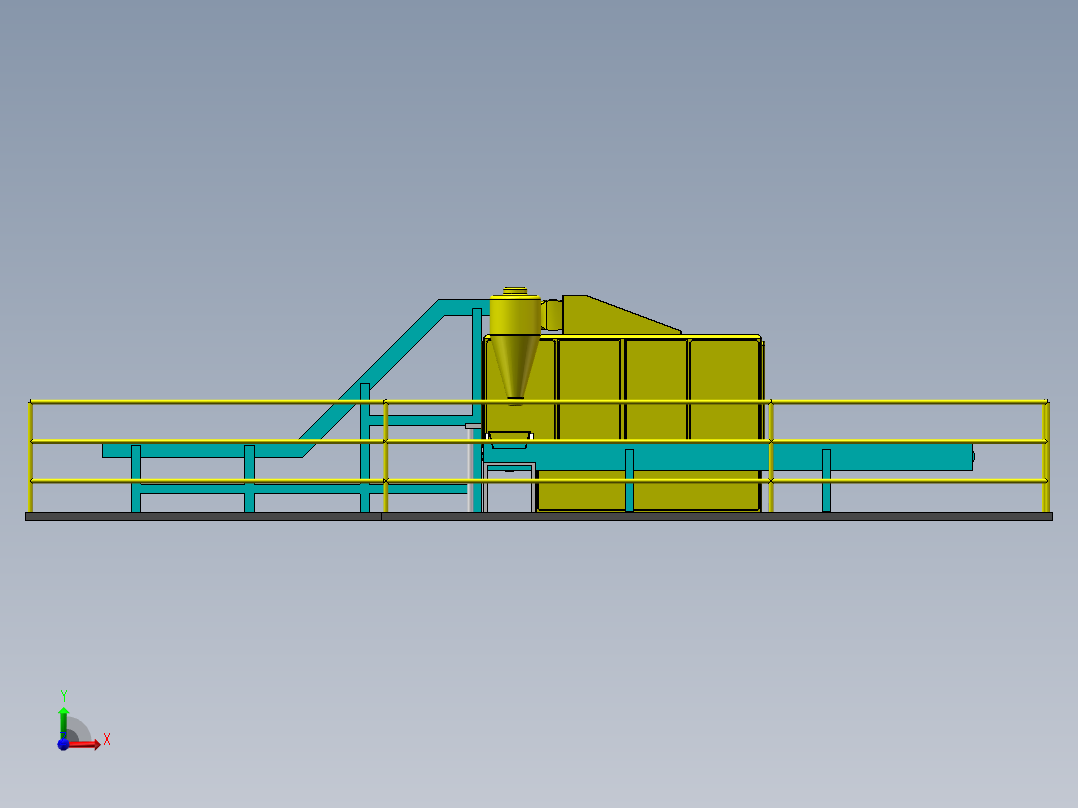 金银花自动烘干设备产线sw17前视图