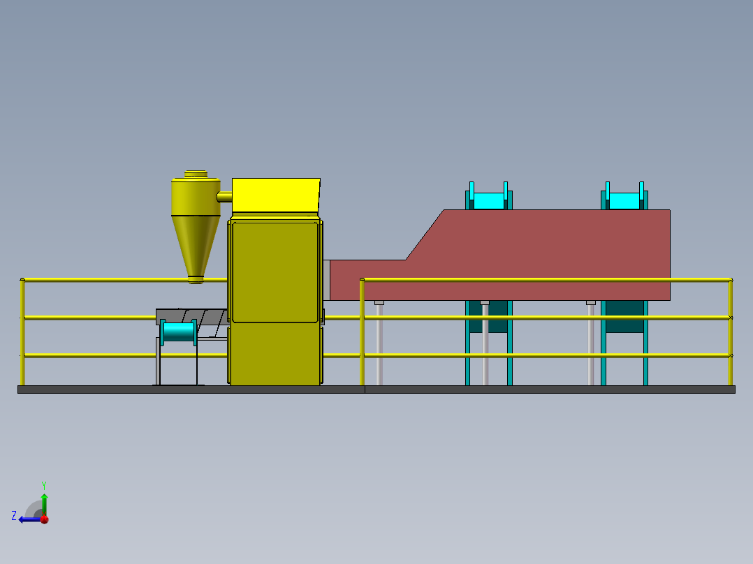 金银花自动烘干设备产线sw17右视图