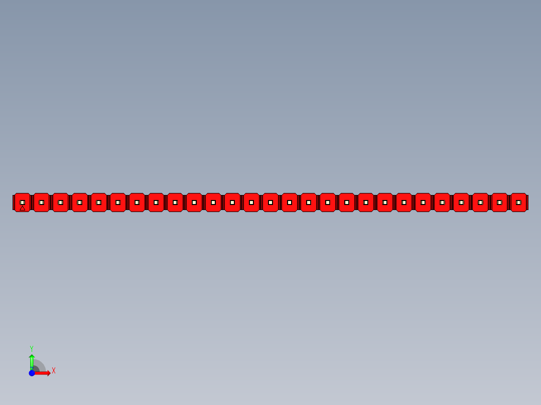 彩色公头100mil（2.54mm）系列-DS1021_red_1x27p_100mil_Type5_rev1.0前视图