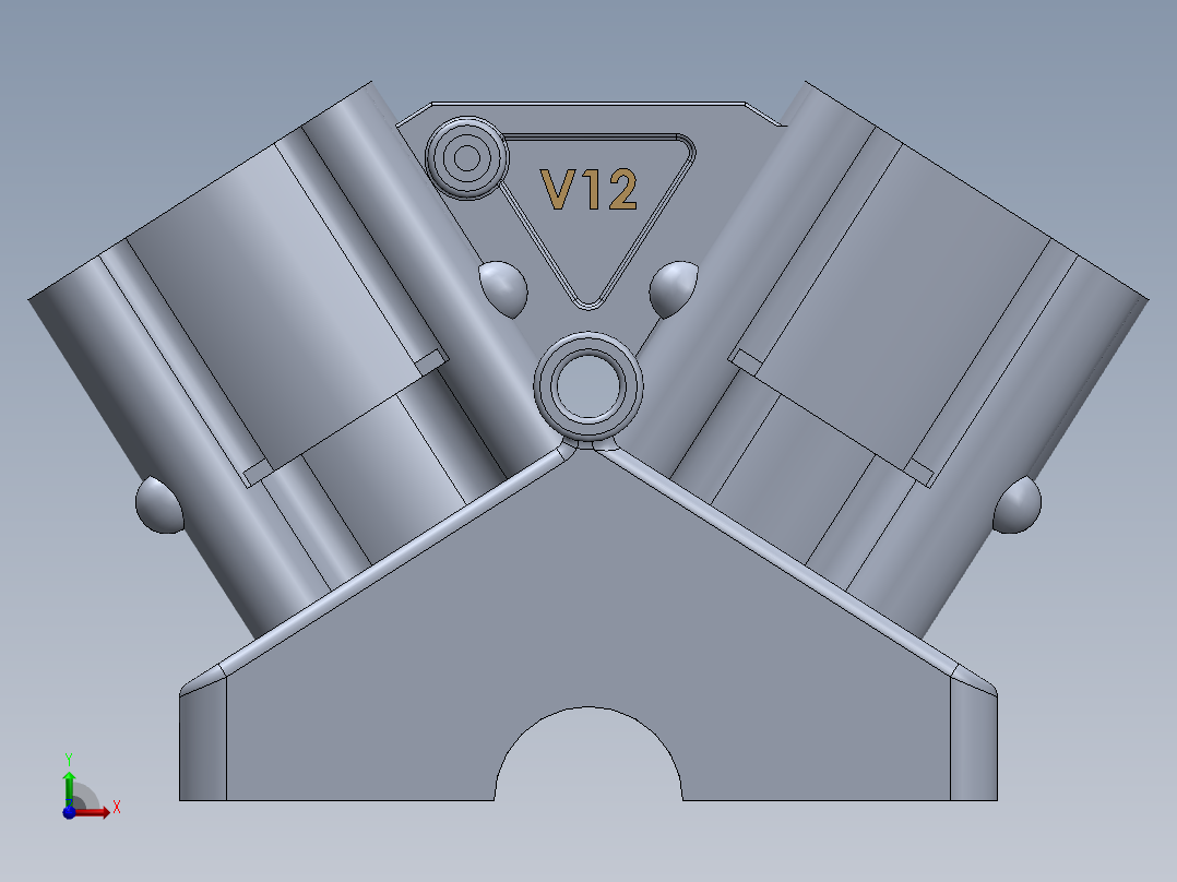 发动机缸体 V12前视图