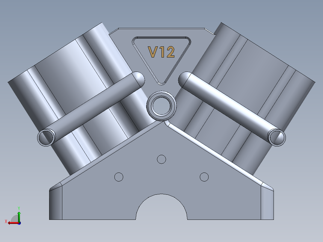 发动机缸体 V12后视图
