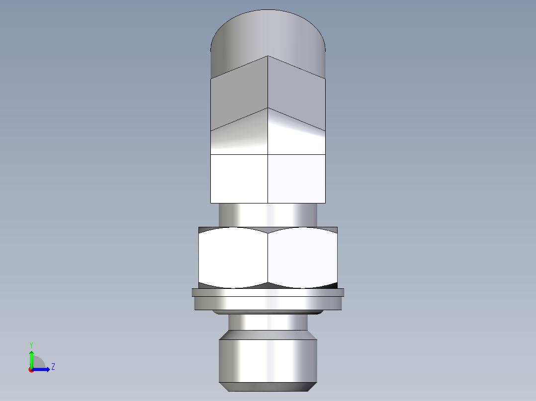 卡套式工业通用硬管接头EO_Adjustable_locknut_45_deg_elbow_VEE08LMOMDCF左视图