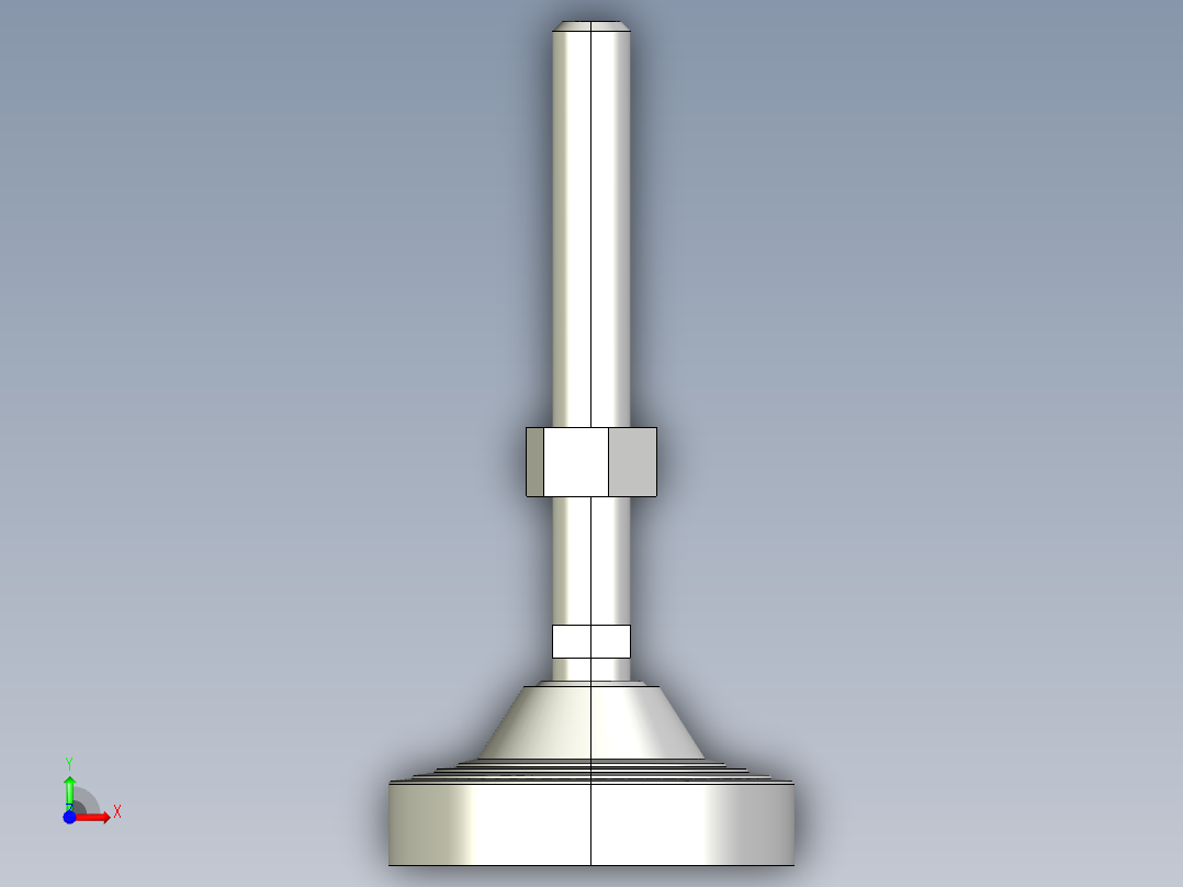 水平調整腳座LVA125B-3D多系列多零件图纸模型前视图