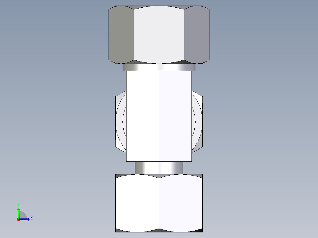 卡套式工业通用硬管接头EO_Standpipe_run_tee_EVL20S71左视图