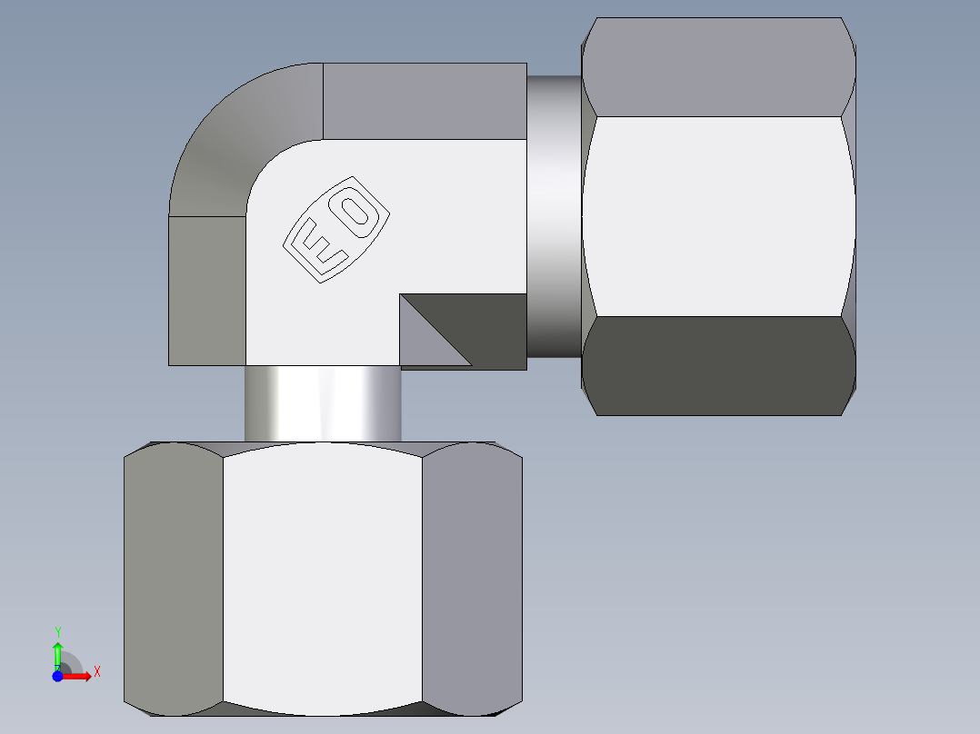 卡套式工业通用硬管接头EO_Standpipe_elbow_EVW10S71前视图