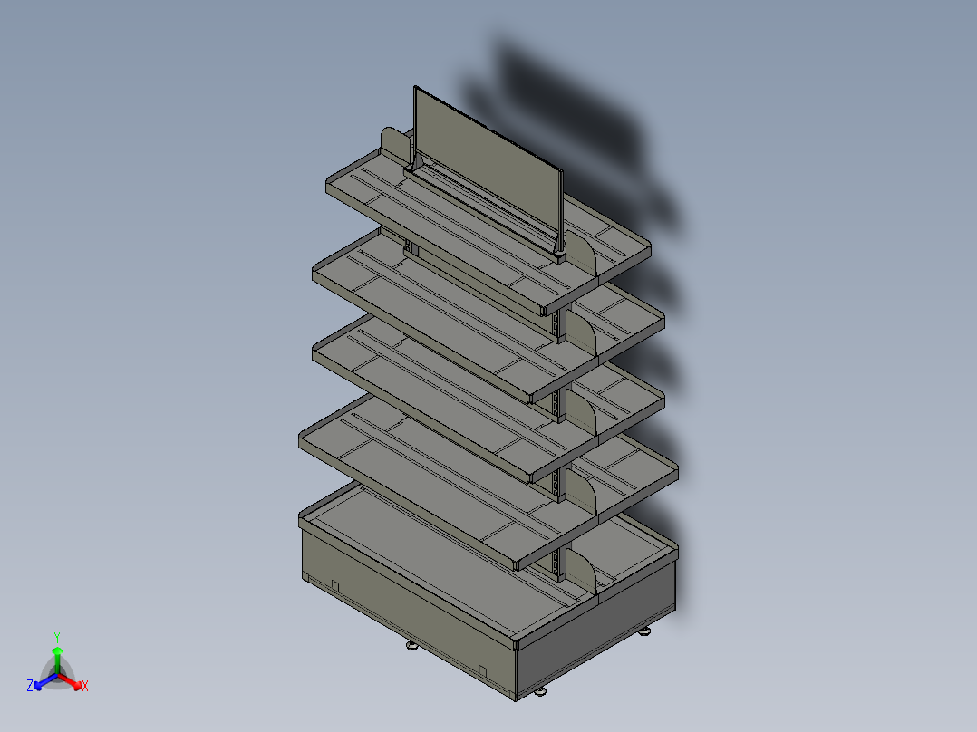 双面机架正等轴测图