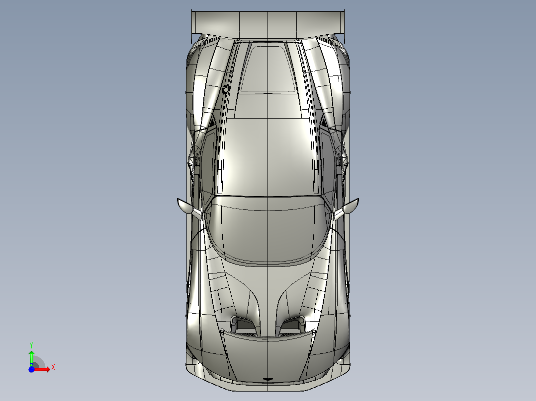 Aston Martin VULCAN限量跑车造型3D建模图纸 CATIA设计 附STP格式前视图