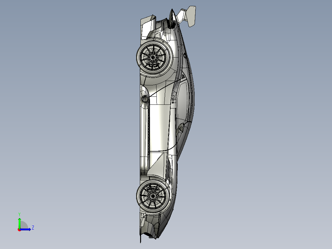 Aston Martin VULCAN限量跑车造型3D建模图纸 CATIA设计 附STP格式左视图
