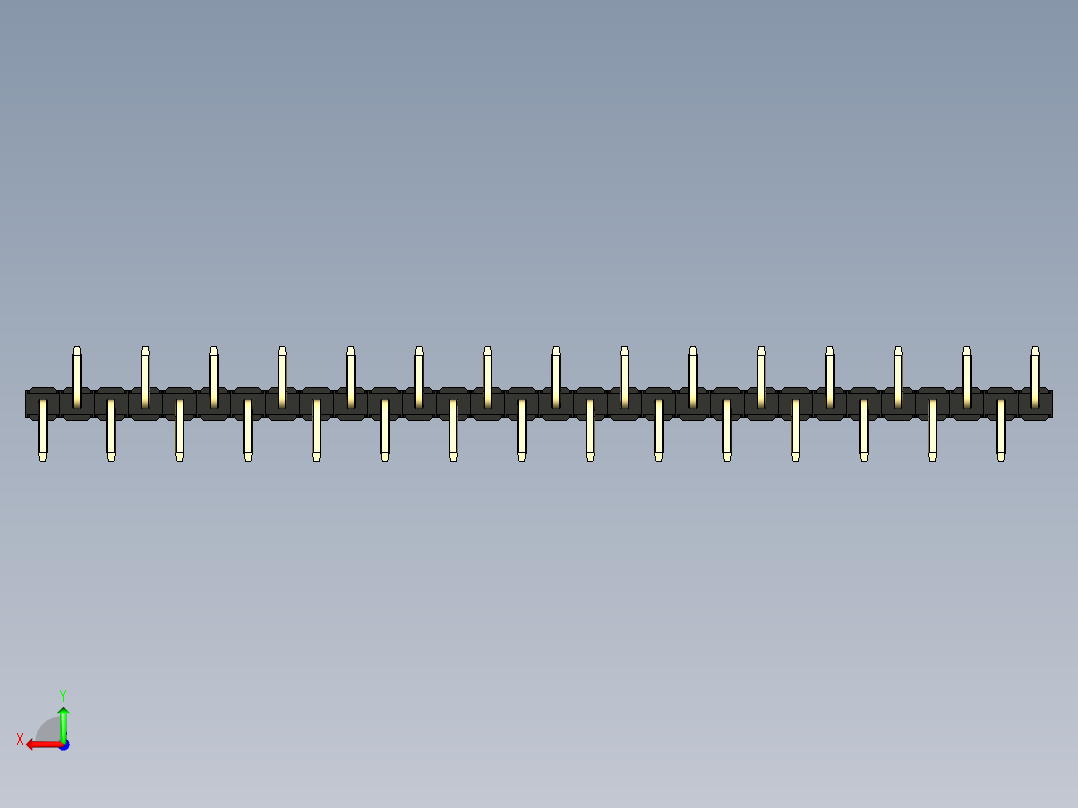 彩色公排针 100mil 2.54mm 系列-DS1022_black_30p_100mil_Type_SMT_R1_rev1.0后视图