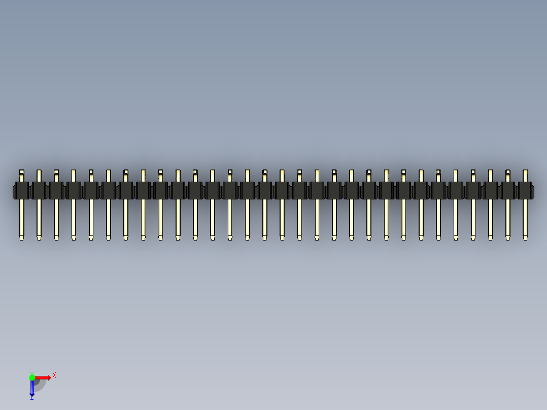 彩色公排针 100mil 2.54mm 系列-DS1022_black_30p_100mil_Type_SMT_R1_rev1.0俯视图