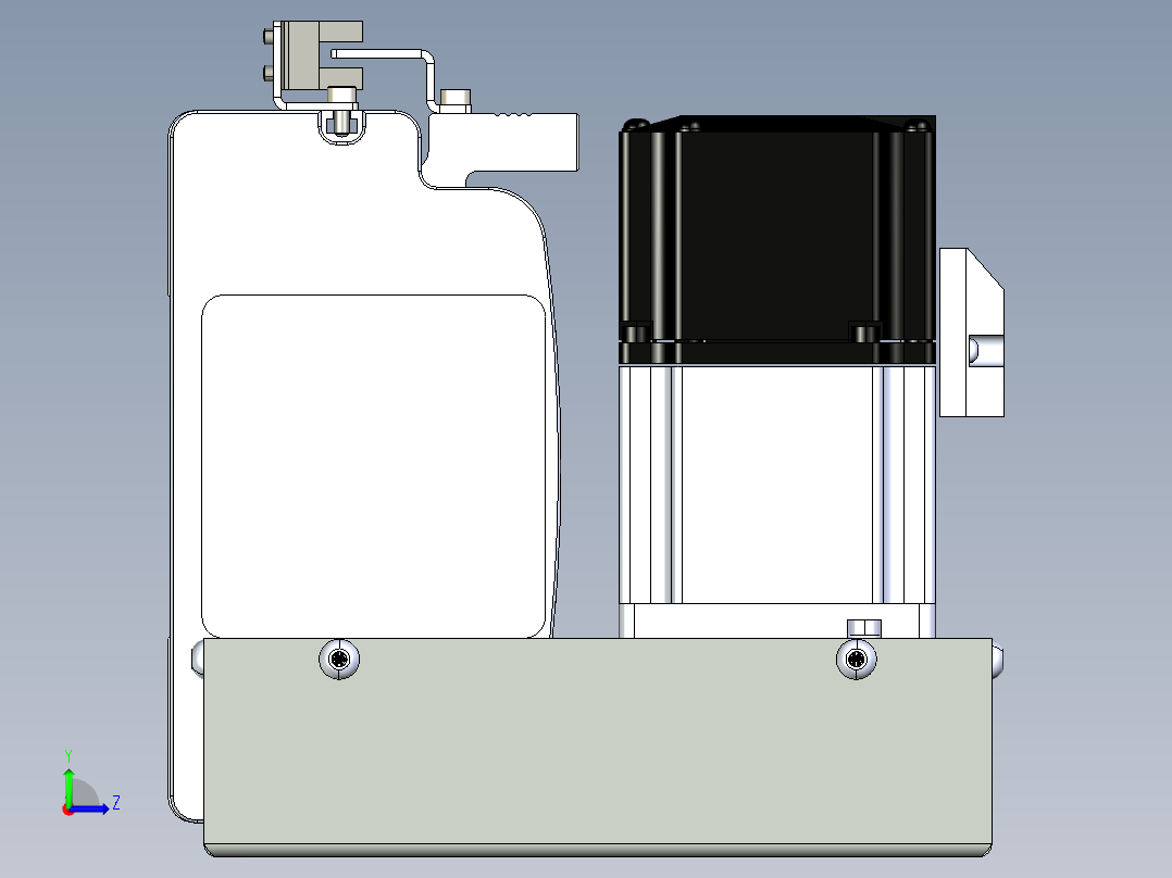同步带滑台-半封闭B13H-L45-S500-LU-P40-D3左视图