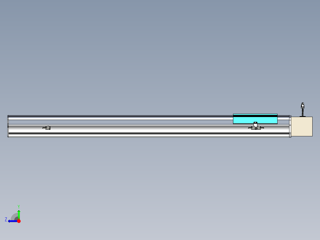 同步带滑台-半封闭B22-L100-C-S1050-L-P75-D3-N5右视图
