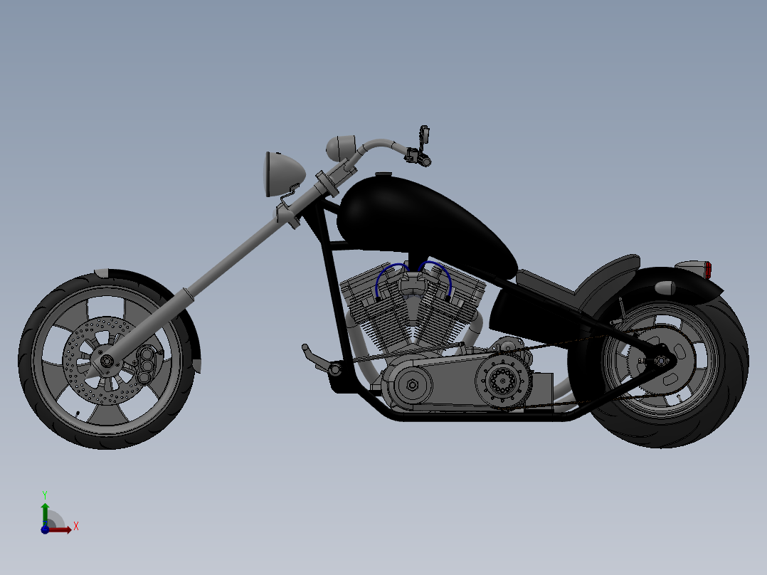 593哈雷摩托车SW设计前视图