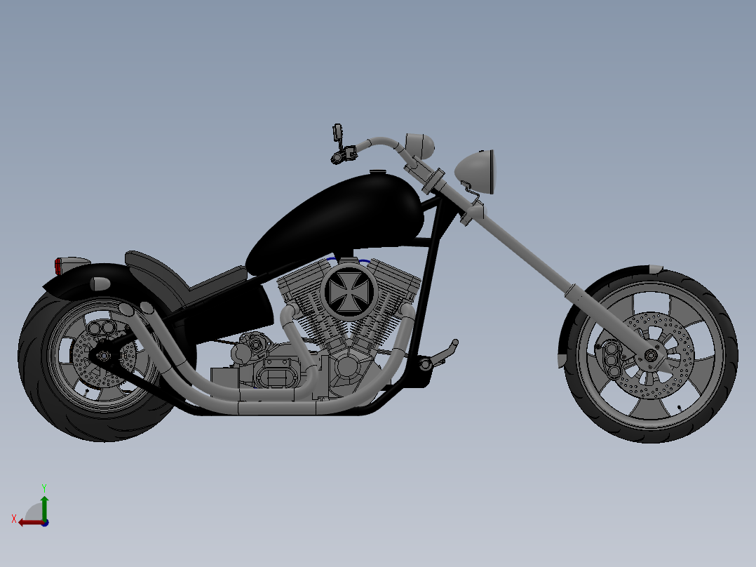 593哈雷摩托车SW设计后视图