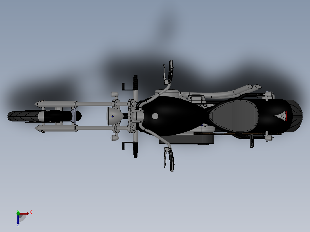 593哈雷摩托车SW设计俯视图