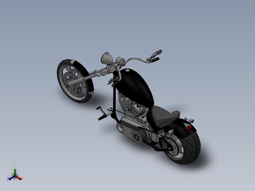 593哈雷摩托车SW设计正等轴测图