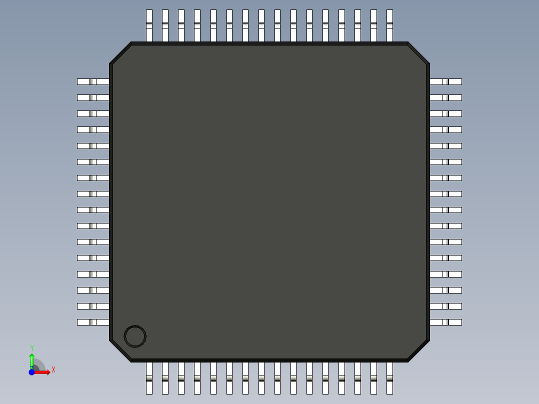 元器件3D封装TQFP64_FPT-64P-M04191前视图