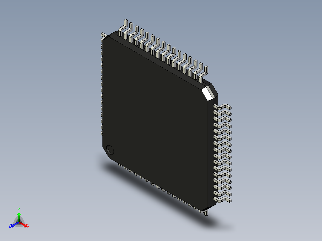 元器件3D封装TQFP64_FPT-64P-M04191正等轴测图