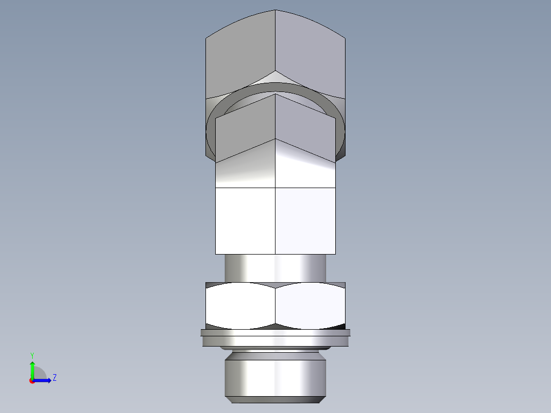 卡套式工业通用硬管接头EO_Adjustable_locknut_45_deg_elbow_VEE12ZLMCF左视图
