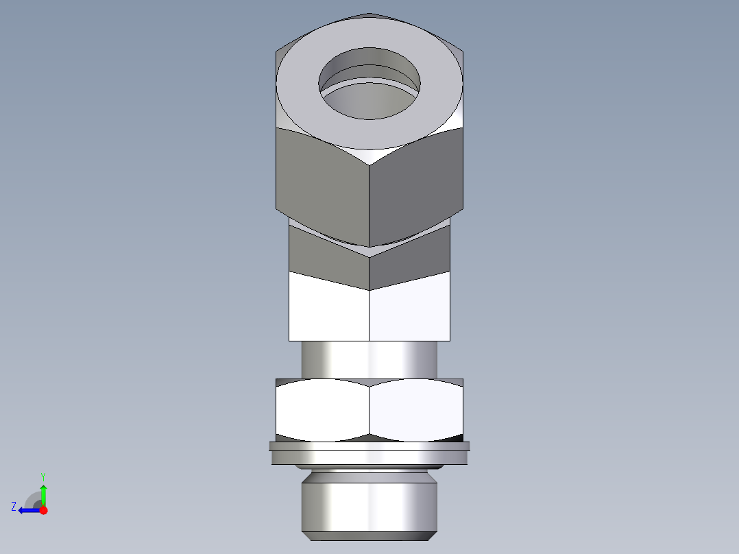 卡套式工业通用硬管接头EO_Adjustable_locknut_45_deg_elbow_VEE12ZLMCF右视图