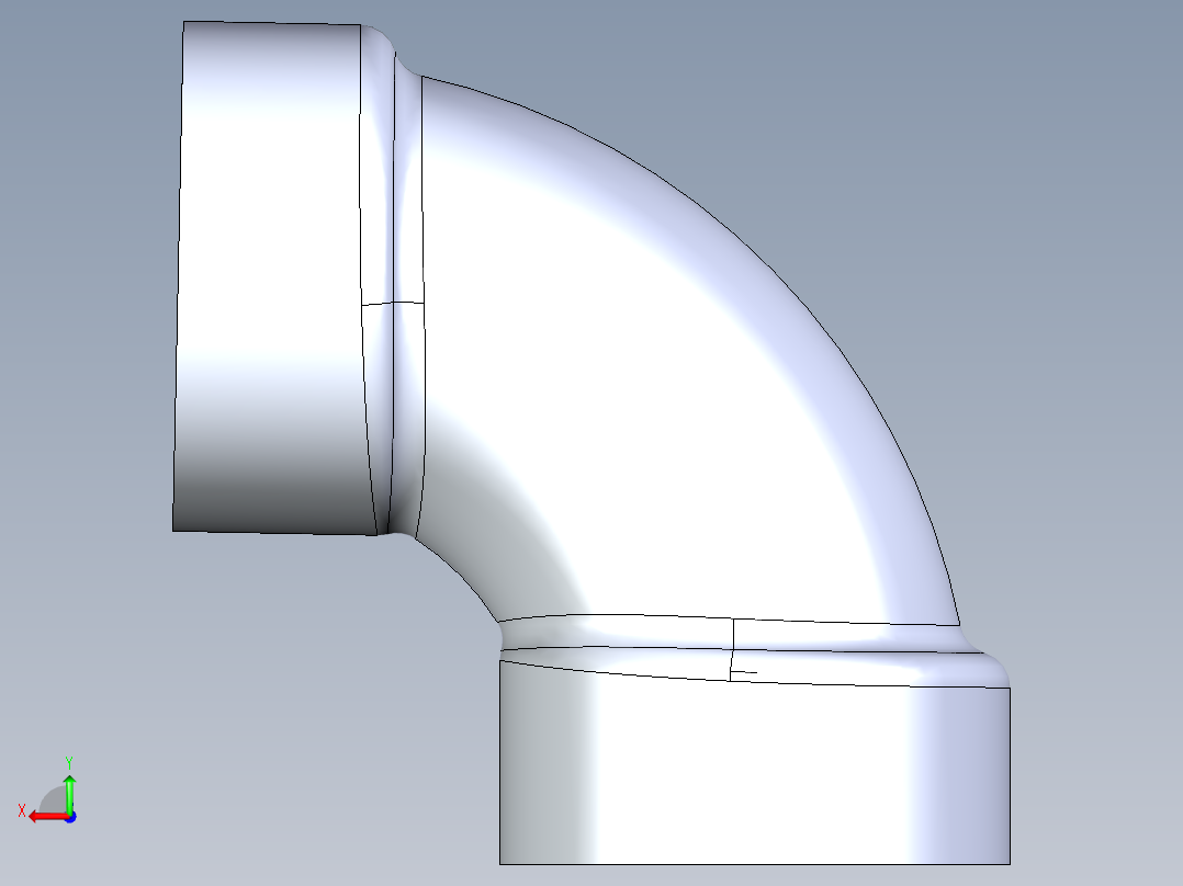 船舶管路系统S3_SeaDrainPLUS_1-4ShortBend-SxS_37E182501_1-1-2in Sea Drain Plus - 91.2 Short Sweep - SxS后视图