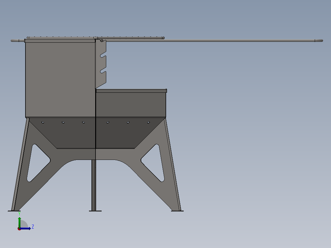 钣金烧烤架左视图