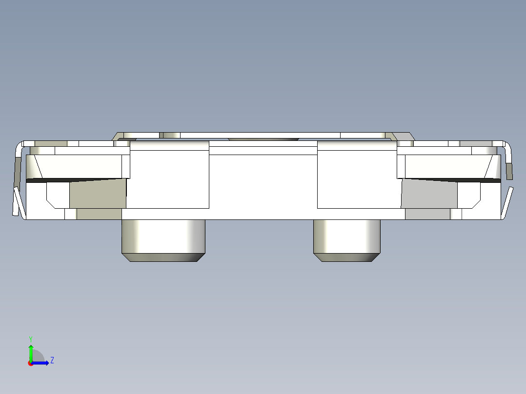16毫米方形薄型两路SMD轻触开关左视图