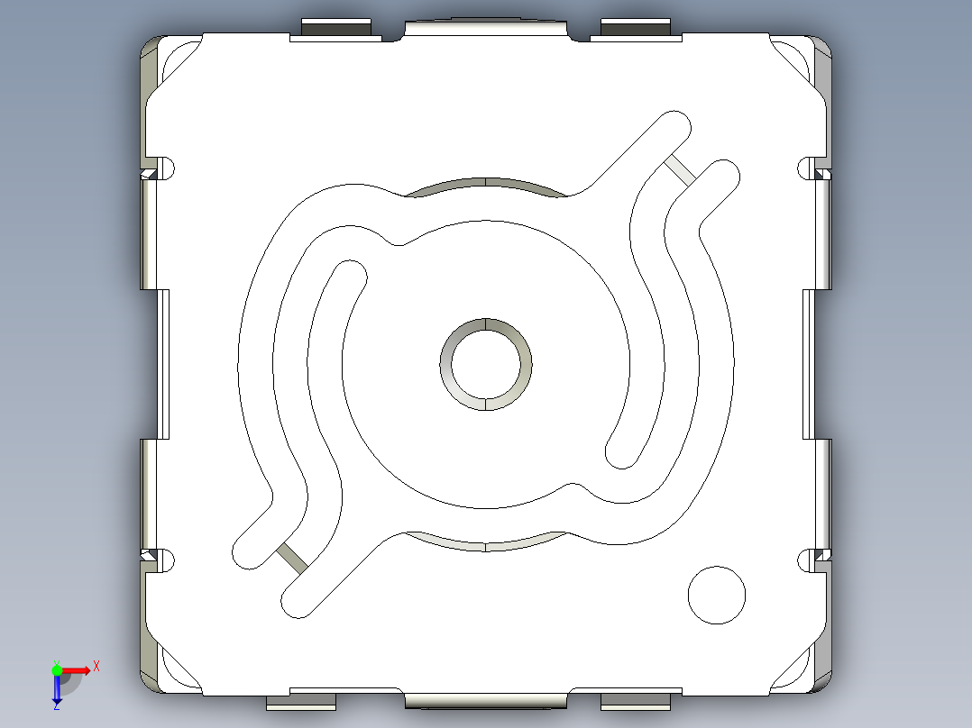 16毫米方形薄型两路SMD轻触开关俯视图