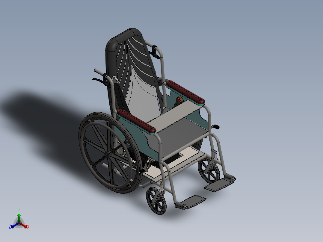 轮椅1正等轴测图