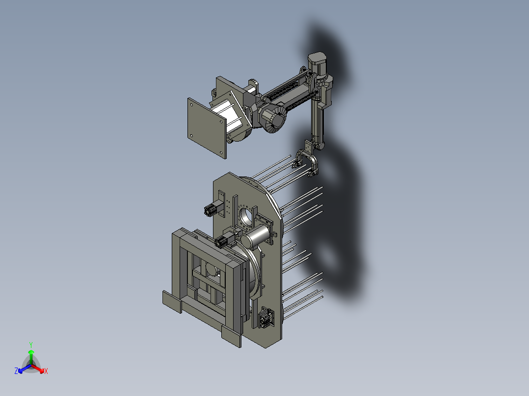 机器人自动上料装置3D图纸H900 非标自动化设备3D图纸3D模型正等轴测图